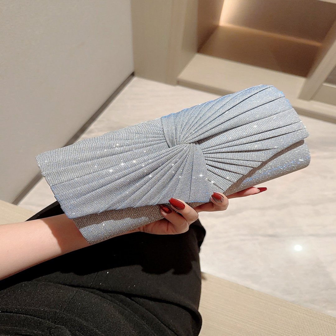 Clutch für Damen ⎜ Stilvolle Abendtasche mit Falten-Design für festliche Outfits und besondere Anlässe
