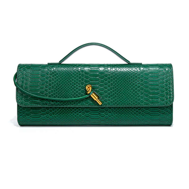 Abendtasche für Damen ⎜ Edle Handtasche mit Schlangenmuster und Griff für formelle Anlässe und Dinner Events