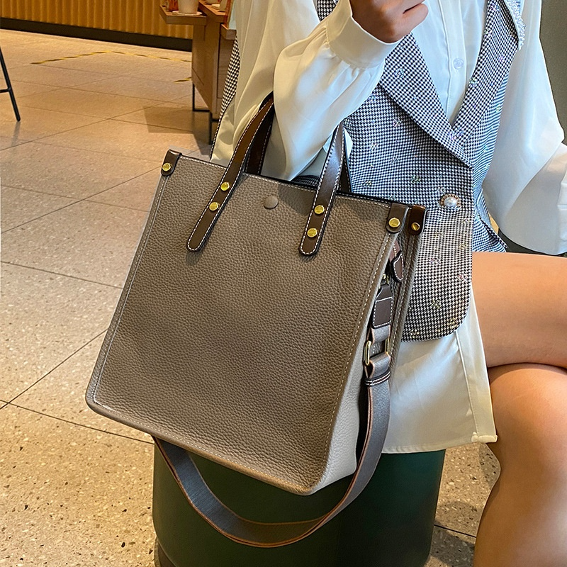 Business Handtasche für Damen ⎜ Große Ledertasche mit Schulterriemen und stabilem Griff