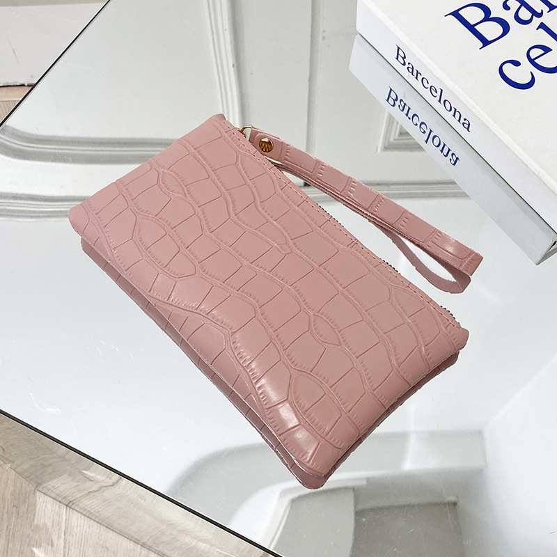 Clutch für Damen mit Krokodilprägung ⎜ Elegante Handgelenktasche für Alltag und Ausgehen