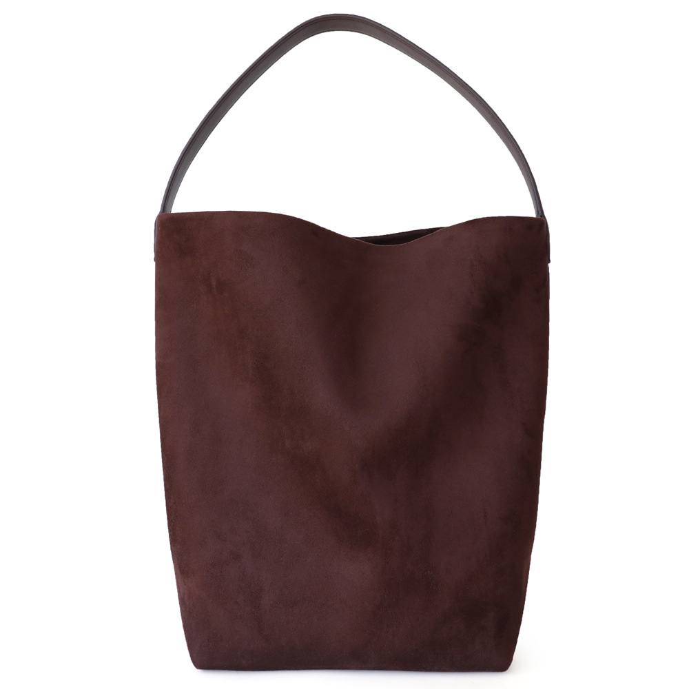 Shopper Tasche für Damen ⎜ Geräumige Beuteltasche aus Wildleder mit schlichtem Design für Alltag und Freizeit