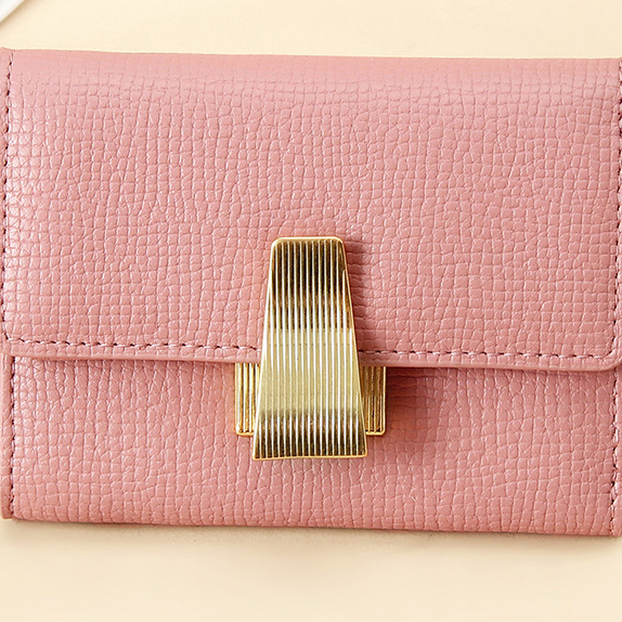 Damen Geldbörse im Kurzformat ⎜ Stilvolle Brieftasche mit mehreren Kartenfächern und praktischem Steckverschluss