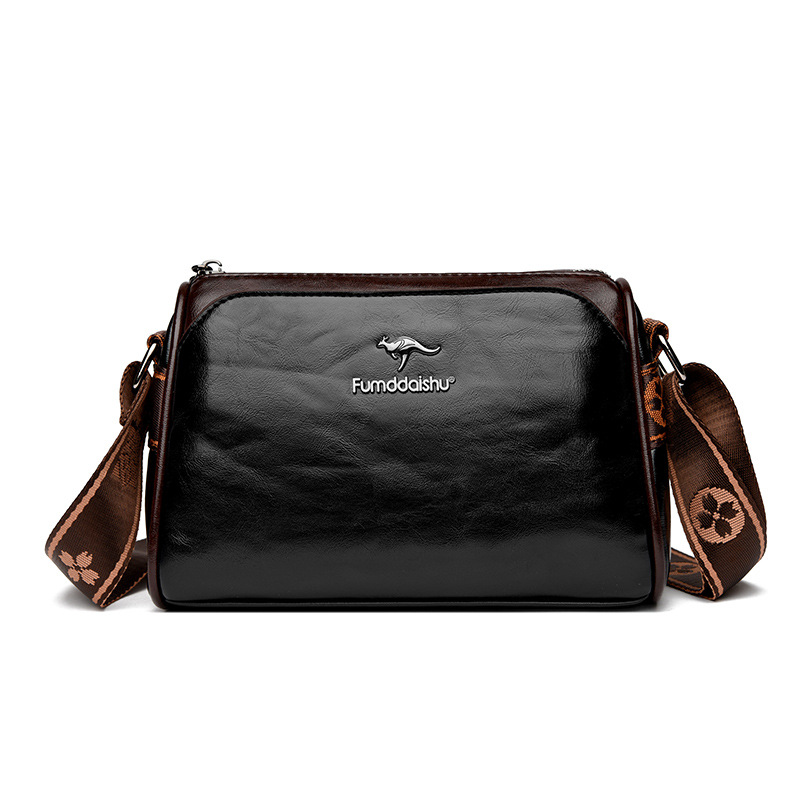 Umhängetasche für Damen ⎜ Retro-Schultertasche im Kissenstil mit breitem Trageriemen für Alltag und Freizeit