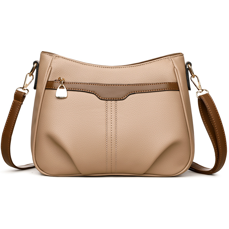 Umhängetasche für Damen ⎜ Elegante Schultertasche aus Kunstleder mit Reißverschlussfach und verstellbarem Riemen