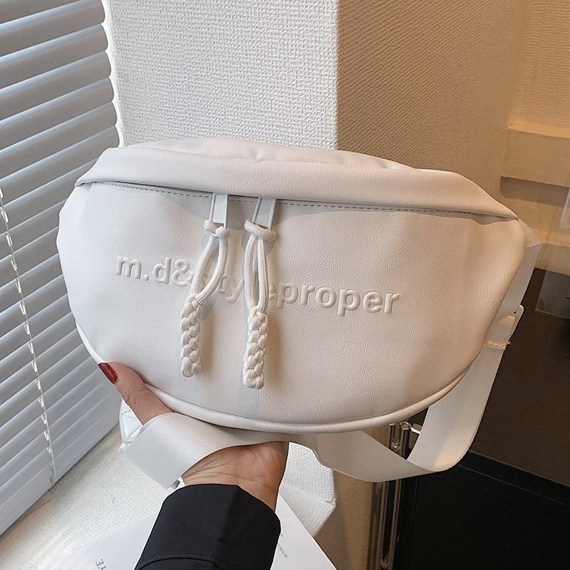 Damen Brusttasche in Weiß ⎜ Lässige Crossbody-Tasche mit Reißverschluss für Alltag und Freizeit