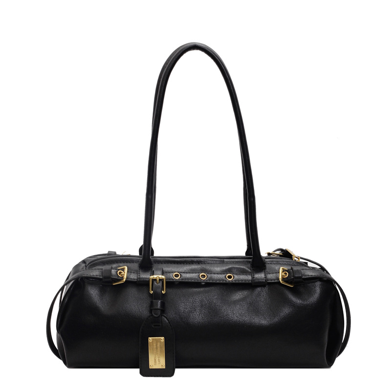 Damen Handtasche ⎜ Schmale Retro-Schultertasche mit Langen Henkeln