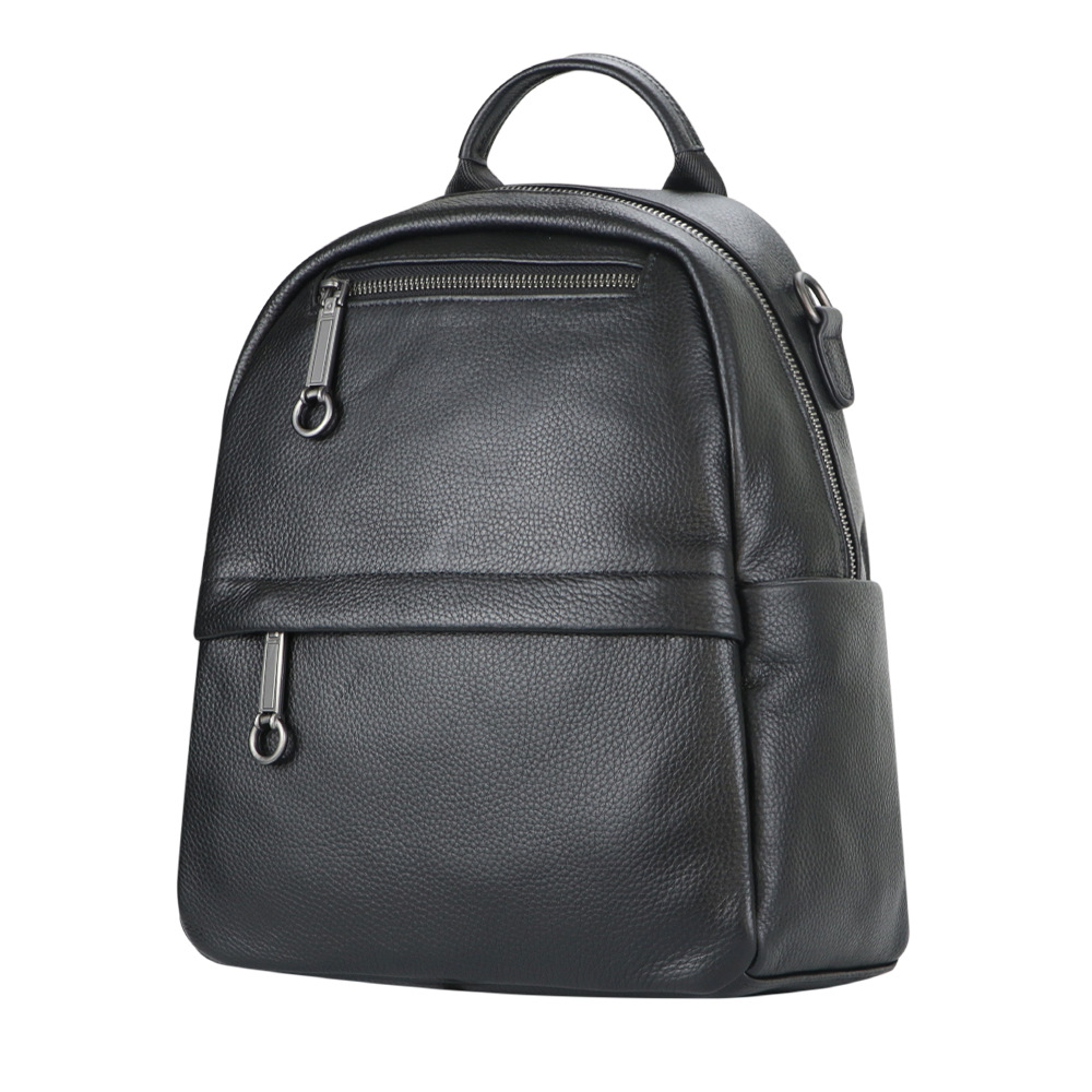 Damen Rucksack aus Echtleder ⎜ Kompakter Cityrucksack mit großer Kapazität und Reißverschlussfächern für Alltag und Reisen