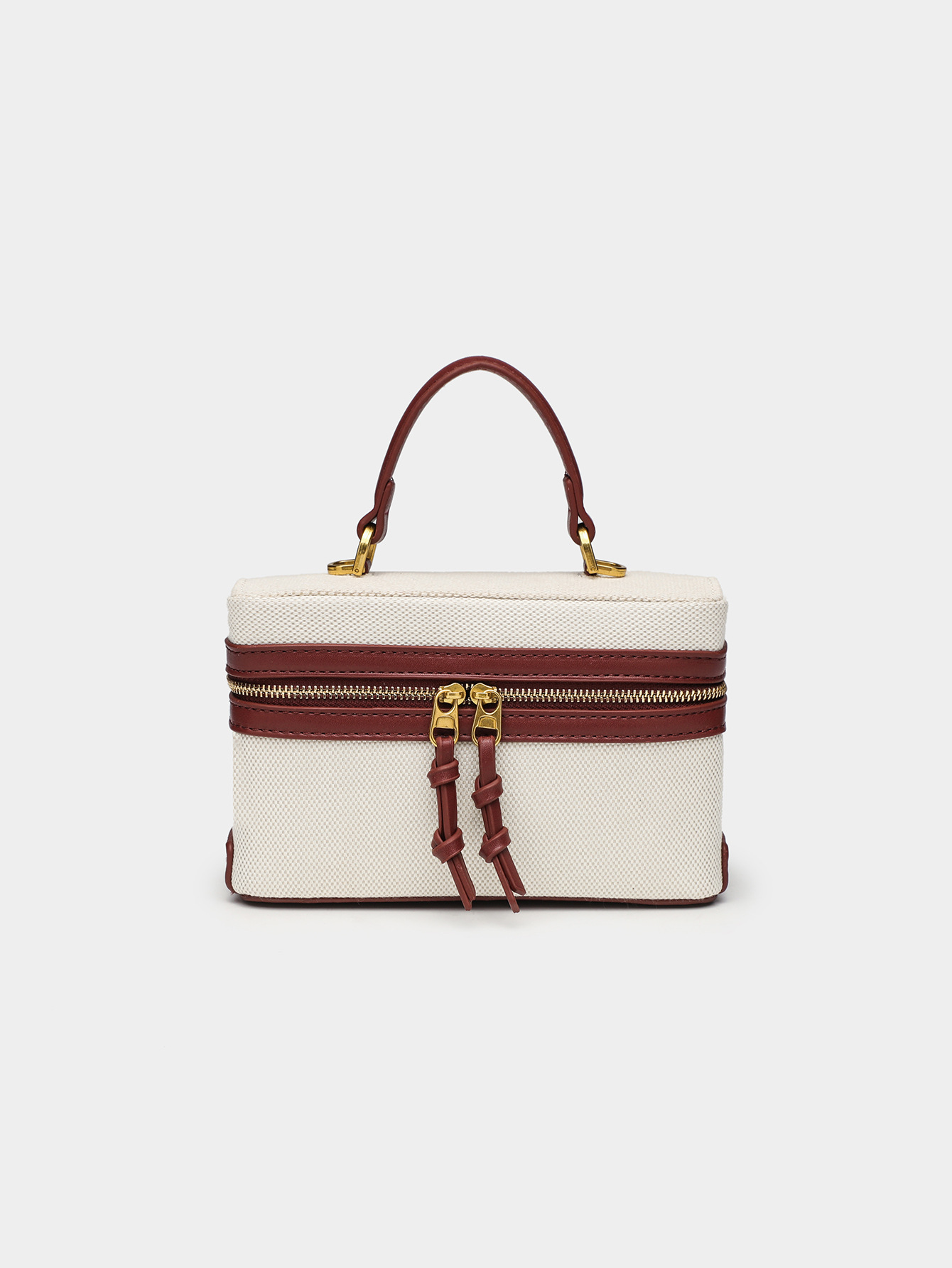 Umhängetasche für Damen ⎜ Kleine stabile Handtasche im Box-Stil mit Griff und Reißverschluss