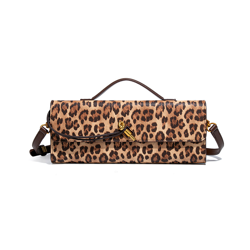 Abendtasche für Damen ⎜ Elegante Umhängetasche mit Retro-Look und stilvollem Leopardenmuster