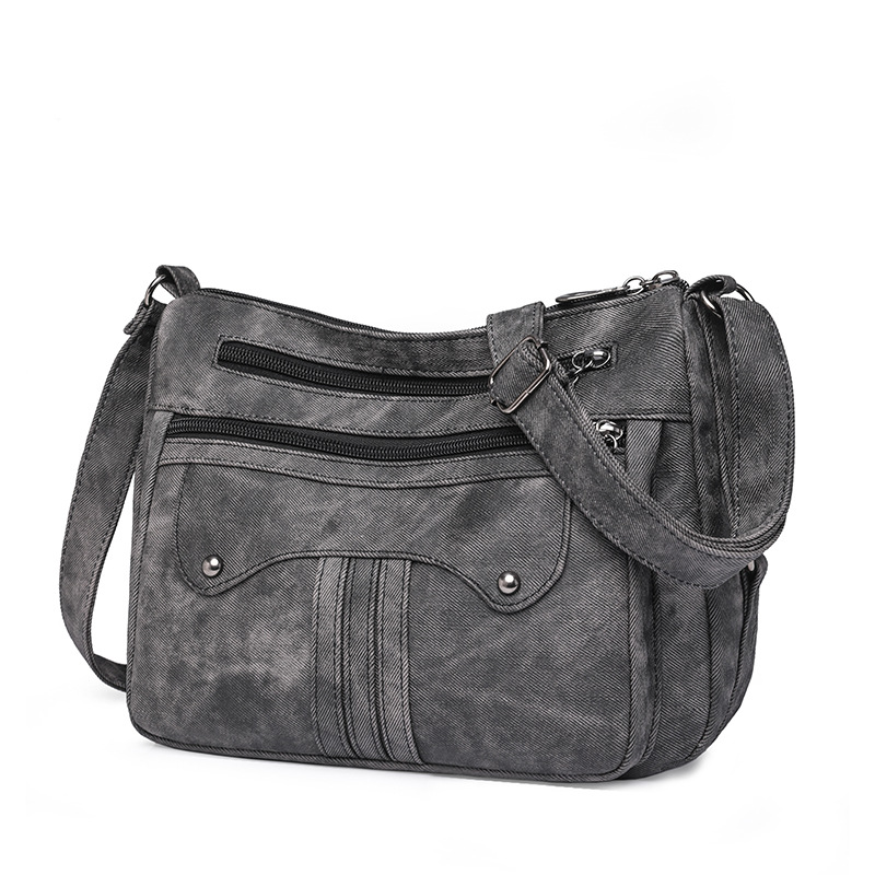 Umhängetasche für Damen ⎜ Modische Schultertasche mit Reißverschlüssen und viel Stauraum für Alltag und Freizeit