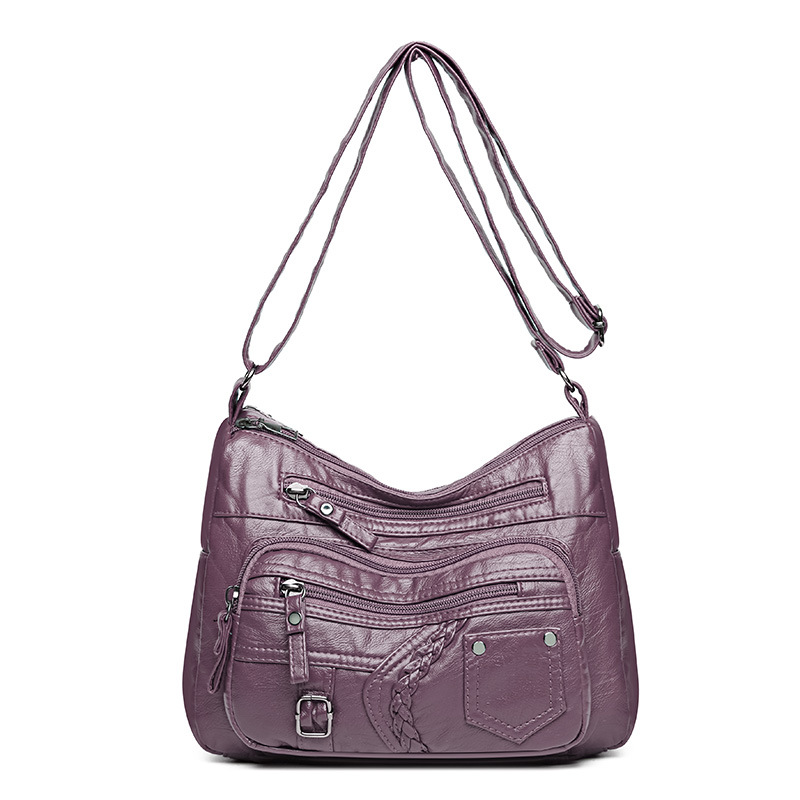 Umhängetasche für Damen ⎜ Geräumige Schultertasche mit dekorativen Details und mehreren Reißverschlussfächern