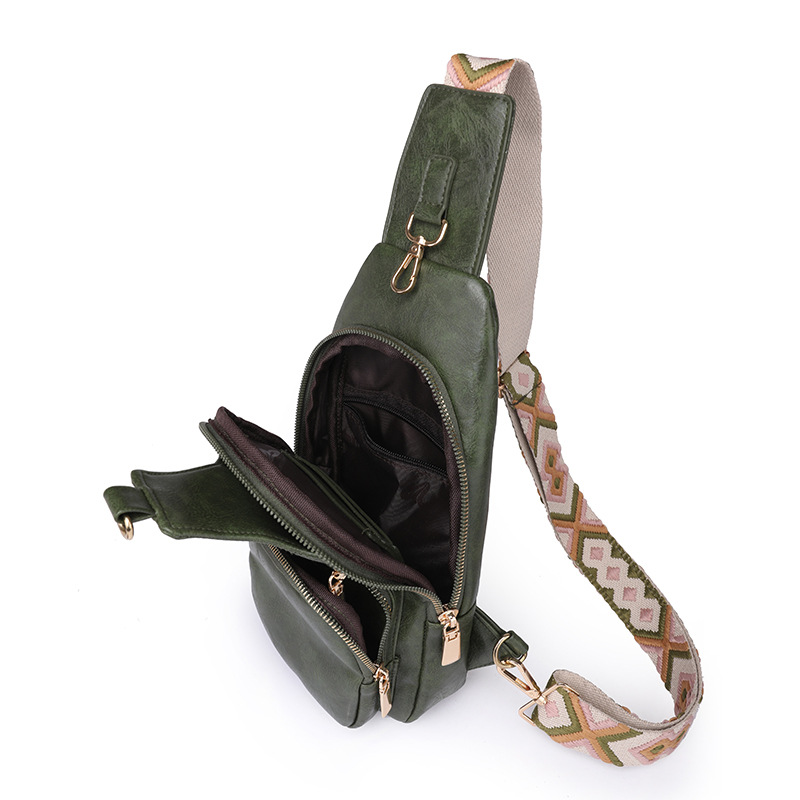 Brusttasche für Damen ⎜ Modische Umhängetasche für Sport und Freizeit mit mehreren Reißverschlussfächern