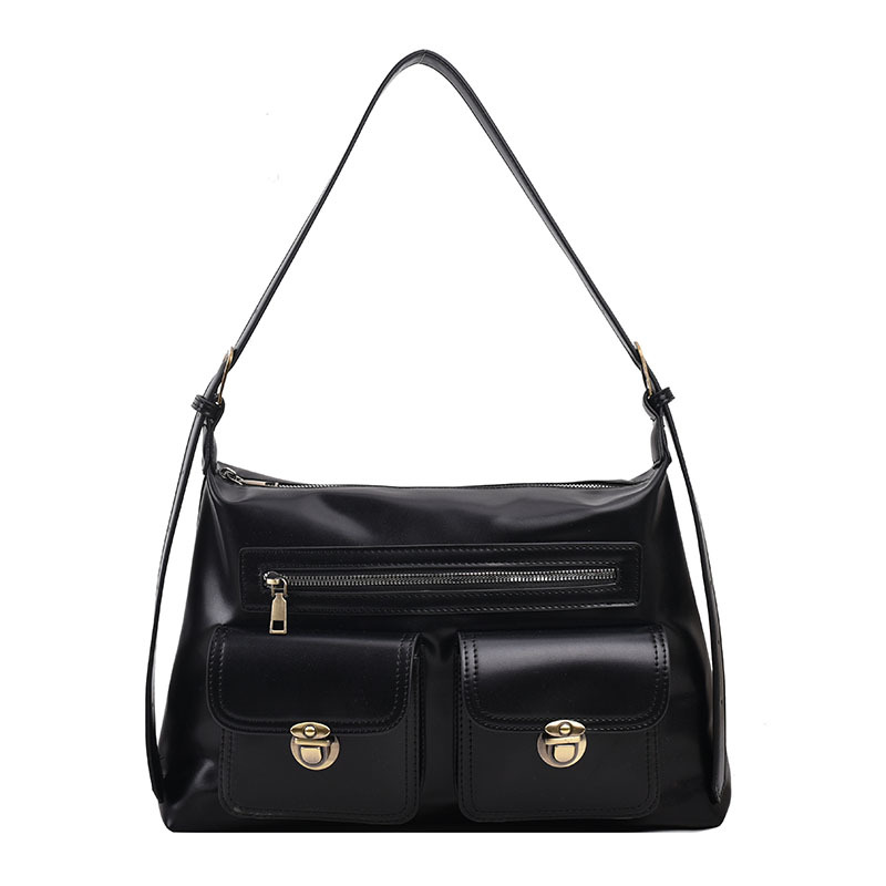 Umhängetasche für Damen ⎜ Retro Schultertasche aus Kunstleder mit großer Kapazität und praktischen Fronttaschen