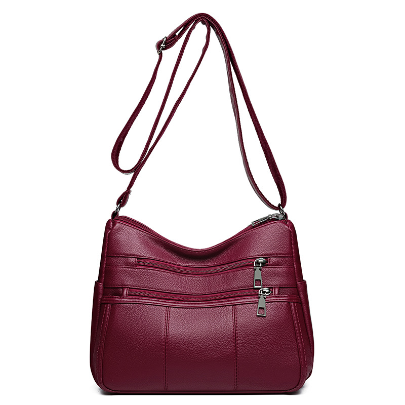 Schultertasche für Damen ⎜ Praktische Umhängetasche mit mehreren Fächern und verstellbarem Riemen für den Alltag