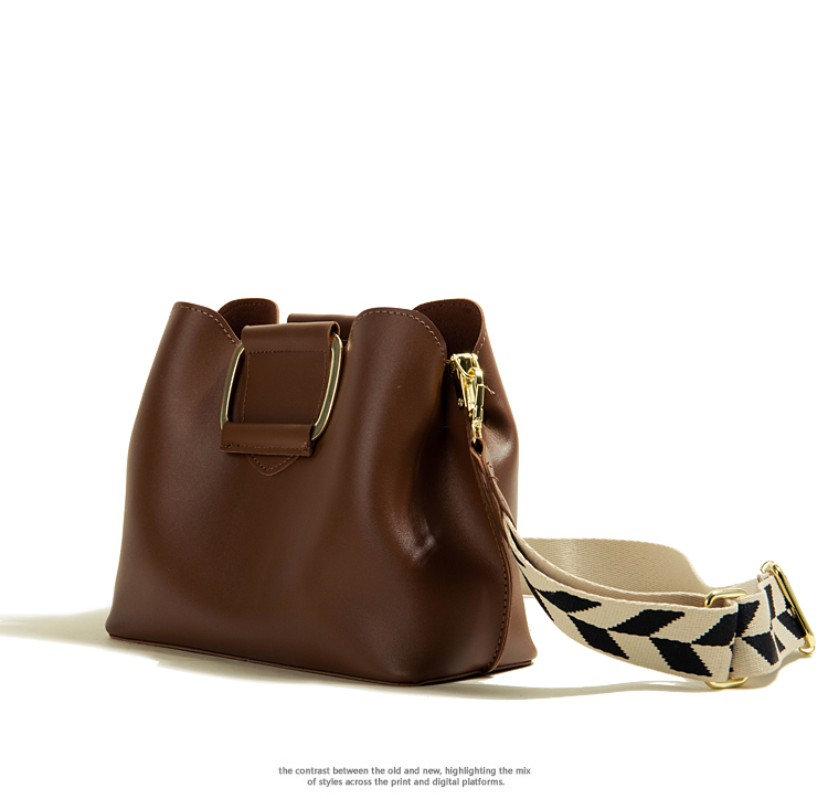 Bucket Bag für Damen ⎜ Umhängetasche mit breitem Schultergurt und praktischem Magnetverschluss