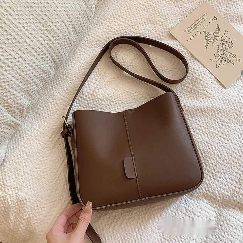 Umhängetasche mit Großer Kapazität ⎜ Vintage Crossbody Bag aus Kunstleder mit Verstellbarem Gurt