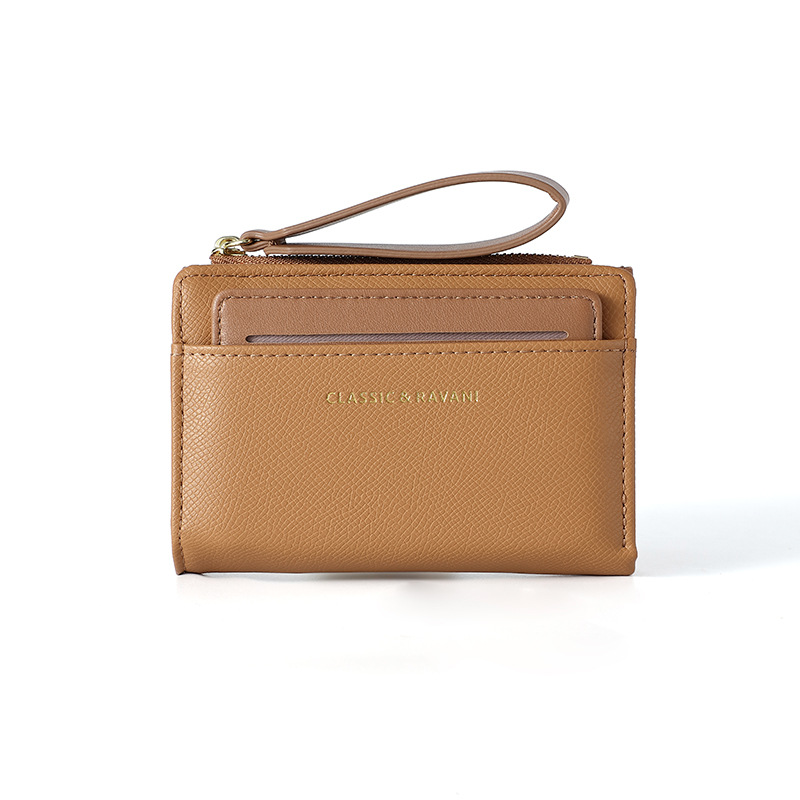 Damen Geldbörse in Uni-Farben ⎜ Elegante Mini-Brieftasche mit Kartenfächern und Handschlaufe für unterwegs