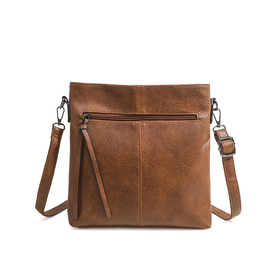 Umhängetasche für Damen und Herren ⎜ Schlichte Schultertasche aus Kunstleder im Retro-Stil für Alltag und Reise