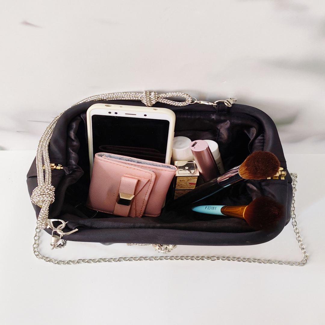 Damen Abendtasche ⎜ Elegante Schultertasche mit Kette für Party und Anlass
