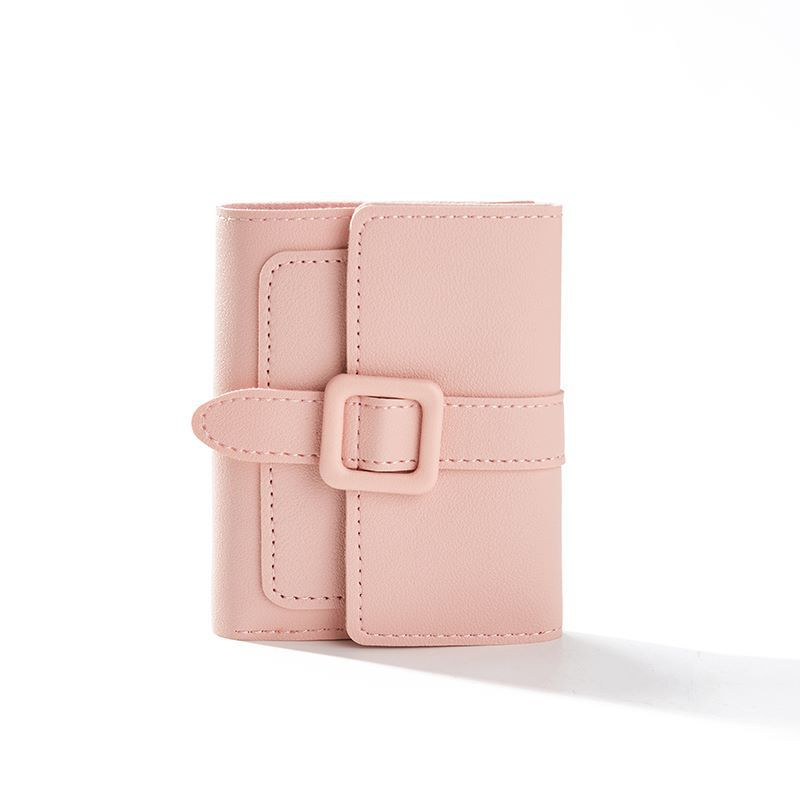 Damen Geldbörse mit Schnallenverschluss ⎜ Kompakte Brieftasche mit mehreren Kartenfächern und modernem Design