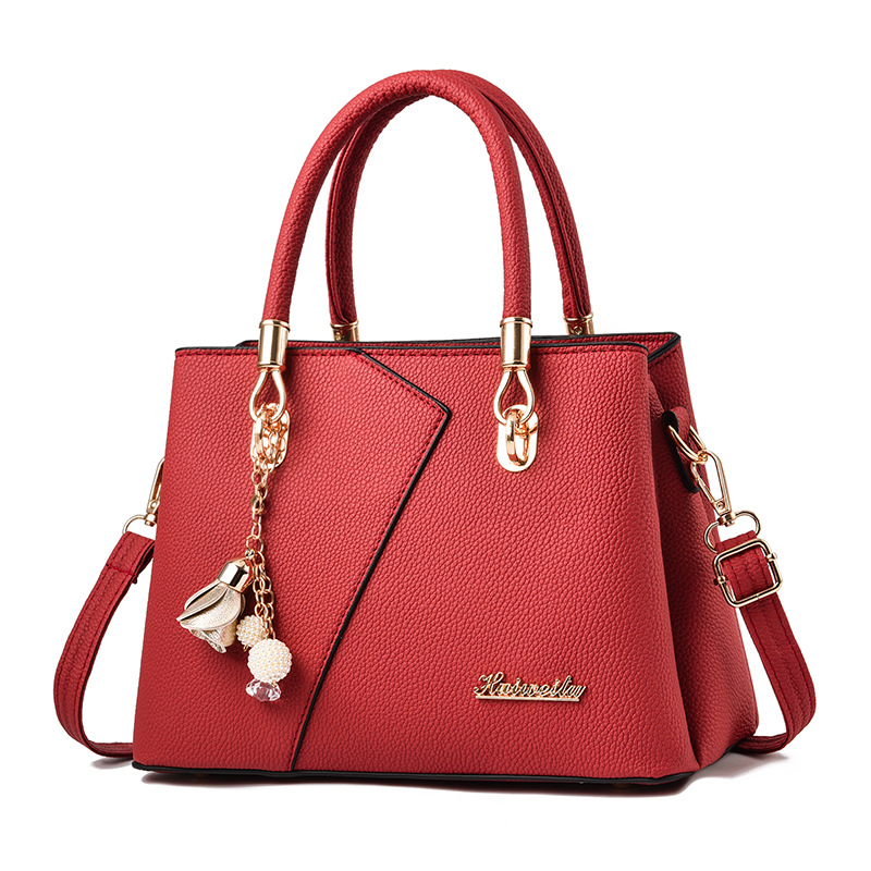 Damen Handtasche mit Schultergurt ⎜ Elegante Tragetasche in Lederoptik für Büro und Alltag