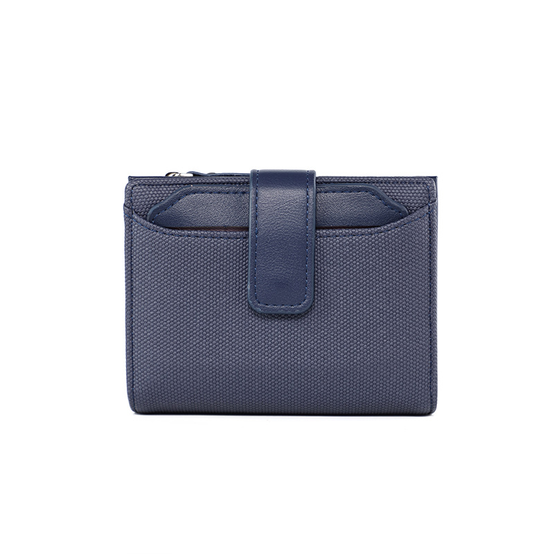 Damen Geldbörse in Uni-Farben ⎜ Kompakte Brieftasche mit Druckknopf und Reißverschluss für Karten und Münzen