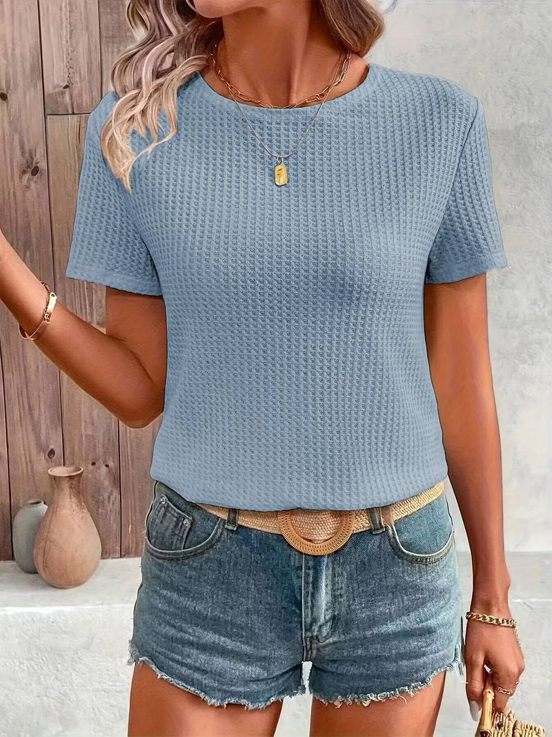 Lilli - T-Shirt aus kontrastierender Spitze mit Rundhalsausschnitt