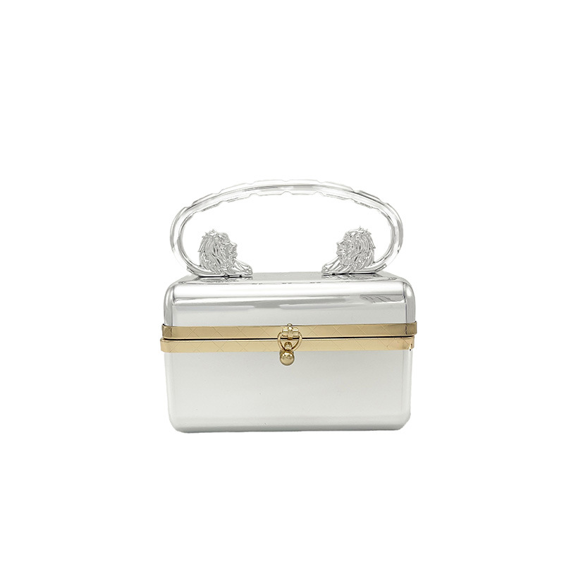 Umhängetasche für Damen ⎜ Glänzende Acryl-Clutch mit Kettenriemen für Partys und besondere Anlässe