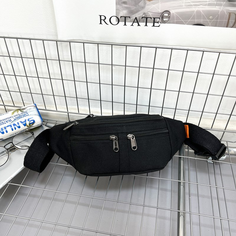 Bauchtasche für Damen ⎜ Schlichte Gürteltasche aus Canvas mit Reißverschlussfächern für Handy und Alltag