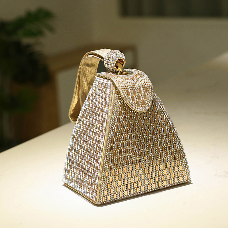 Abendtasche für Damen ⎜ Glitzernde Handtasche mit Strass und Ringgriff für elegante Anlässe und Partys