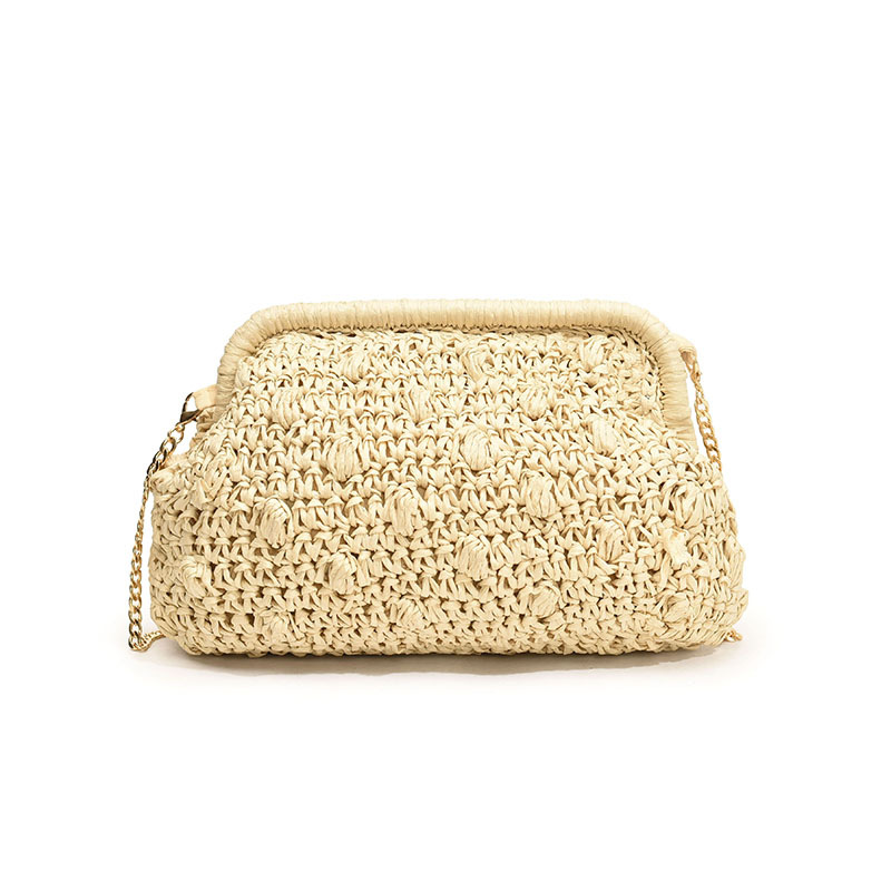 Damen Geflochtene Schultertasche ⎜ Leichte Strandtasche Mit Modischem Hohlmuster