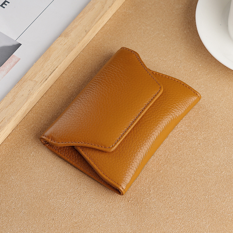 Damen Mini-Geldbörse aus Leder ⎜ Kompaktes Portemonnaie mit Kartenfächern und Münzfach für unterwegs