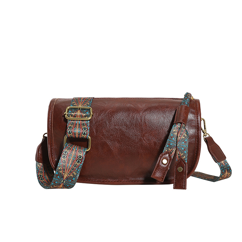 Umhängetasche für Damen ⎜ Schultertasche aus Kunstleder mit breitem Riemen für Alltag und Freizeit