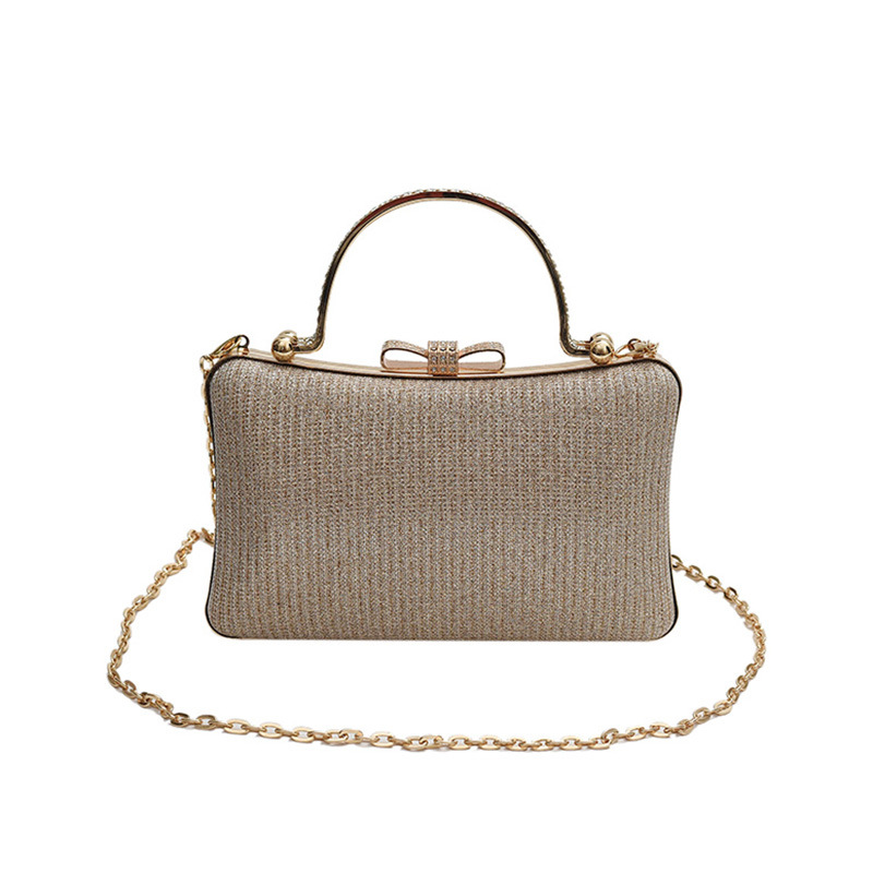 Abendtasche für Damen ⎜ Elegante Clutch mit Glitzer-Design und Kettenträger für festliche Anlässe