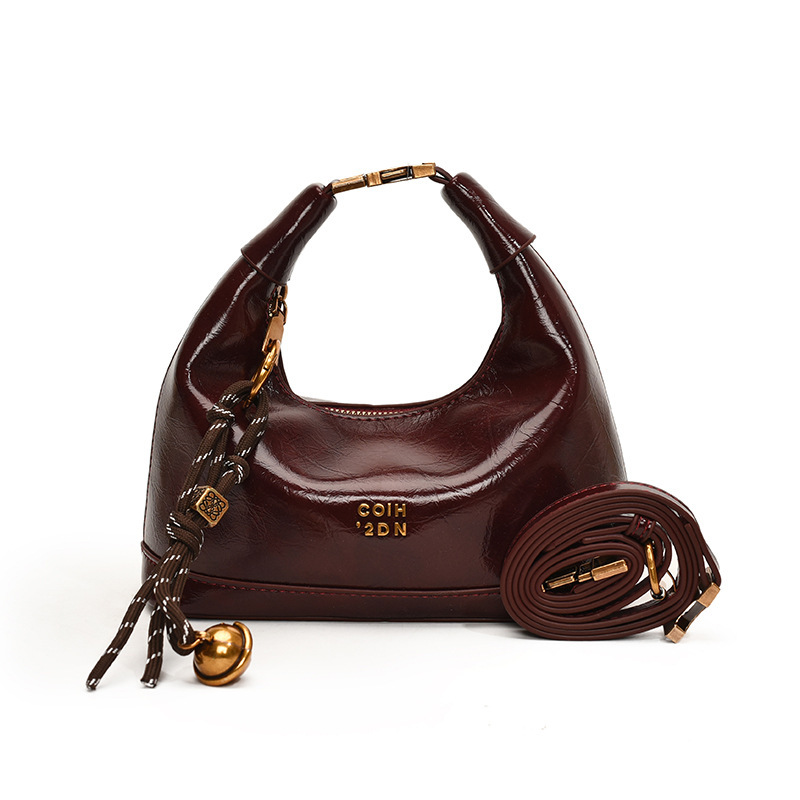 Umhängetasche für Damen ⎜ Modische Handtasche mit goldenen Akzenten und verstellbarem Trageriemen
