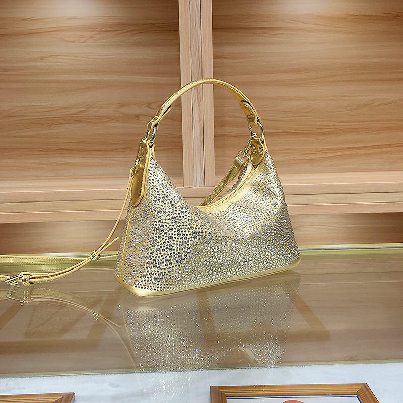 Abendtasche für Damen ⎜ Elegante Handtasche mit Glitzersteinchen und großem Innenfach für festliche Anlässe