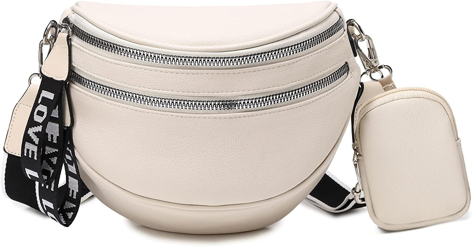 Bauchtasche für Damen aus Kunstleder ⎜ Stylische Umhängetasche mit Extra-Etui für Alltag und Freizeit