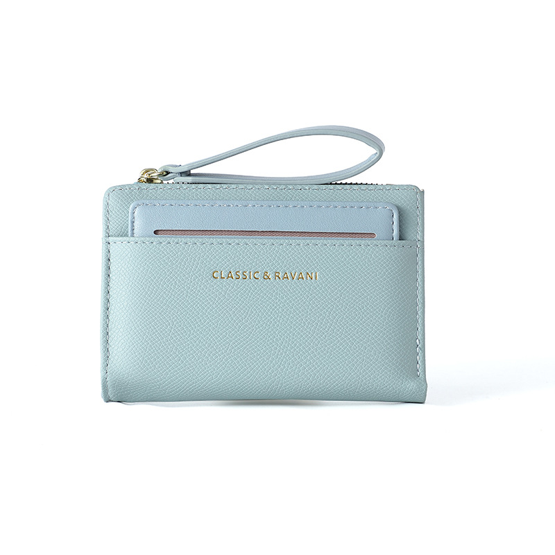Damen Geldbörse in Uni-Farben ⎜ Elegante Mini-Brieftasche mit Kartenfächern und Handschlaufe für unterwegs