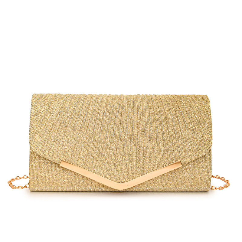 Abendtasche für Damen ⎜ Elegante Clutch mit Kettenriemen und Glitzereffekt für Dinner und festliche Anlässe