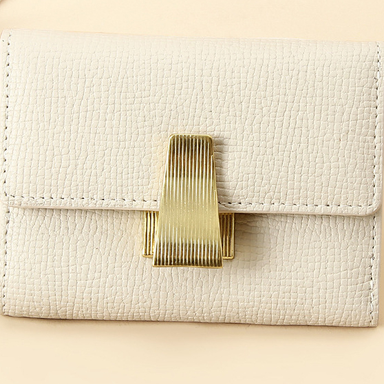 Damen Geldbörse im Kurzformat ⎜ Stilvolle Brieftasche mit mehreren Kartenfächern und praktischem Steckverschluss