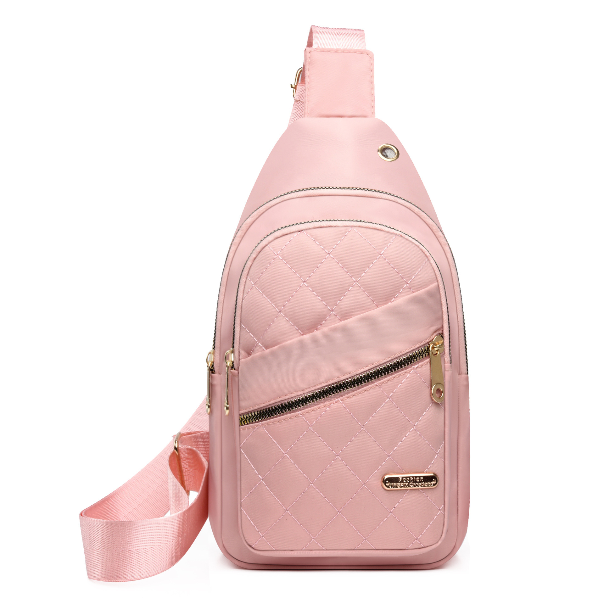 Brusttasche aus Nylon ⎜ Modische Crossbody Bag für Damen mit Rautensteppung und Verstellbarem Schultergurt