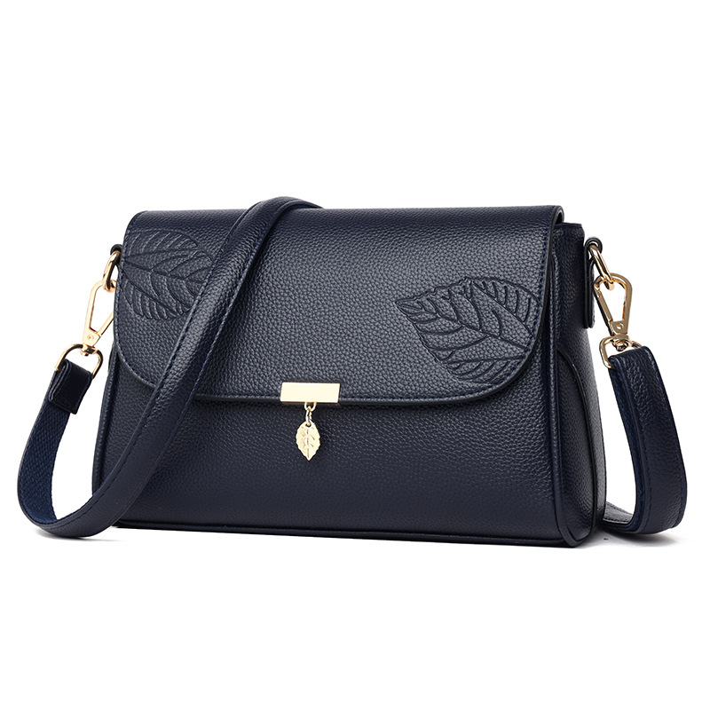 Elegante Umhängetasche für Damen ⎜ Stilvolle Tasche mit Blatt-Design und goldenen Akzenten