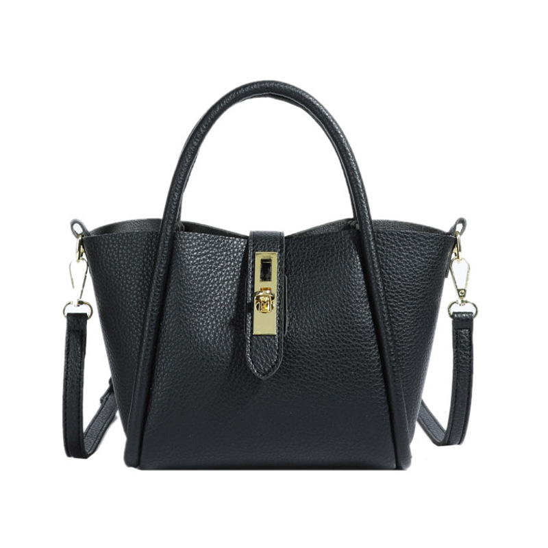 Damen Handtasche im Bucket-Stil ⎜ Vielseitige Schultertasche mit Tragegriff und Abnehmbarem Umhängegurt