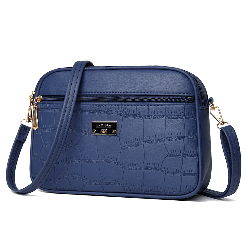 Umhängetasche für Damen ⎜ Schlichte Schultertasche mit Krokoprägung und leichtem Design für Alltag und Freizeit