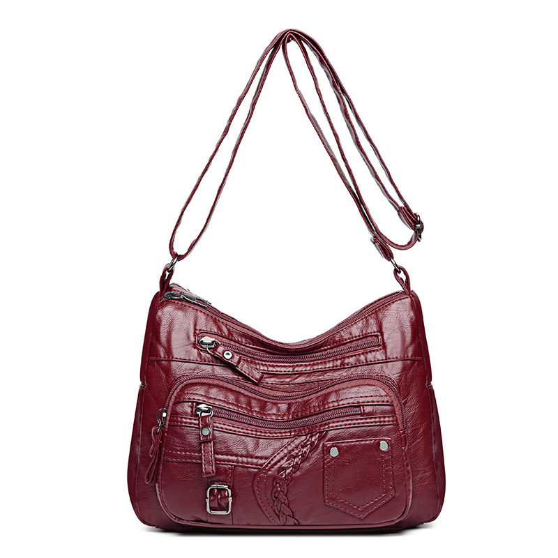 Umhängetasche für Damen ⎜ Geräumige Schultertasche mit dekorativen Details und mehreren Reißverschlussfächern