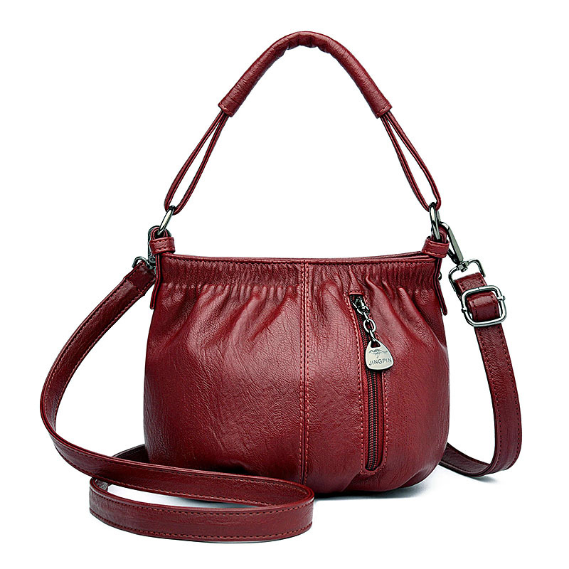 Handtasche für Damen ⎜ Modisches Faltendesign mit Schulterriemen für Alltag und Freizeit