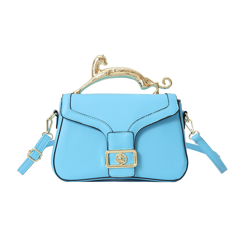 Schultertasche mit Goldgriff ⎜ Elegante Umhängetasche für Damen mit Schnallendetail und Abnehmbarem Trageriemen