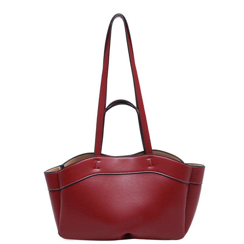 Damen Tragetasche Aus Lederoptik ⎜ Modische Große Handtasche Mit Langen Henkeln Für Büro Und Alltag