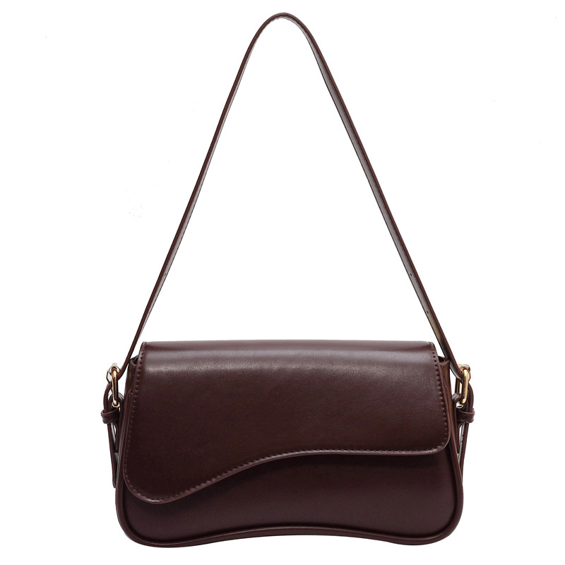 Umhängetasche für Damen ⎜ Schlichte Kunstledertasche mit Magnetverschluss und verstellbarem Riemen