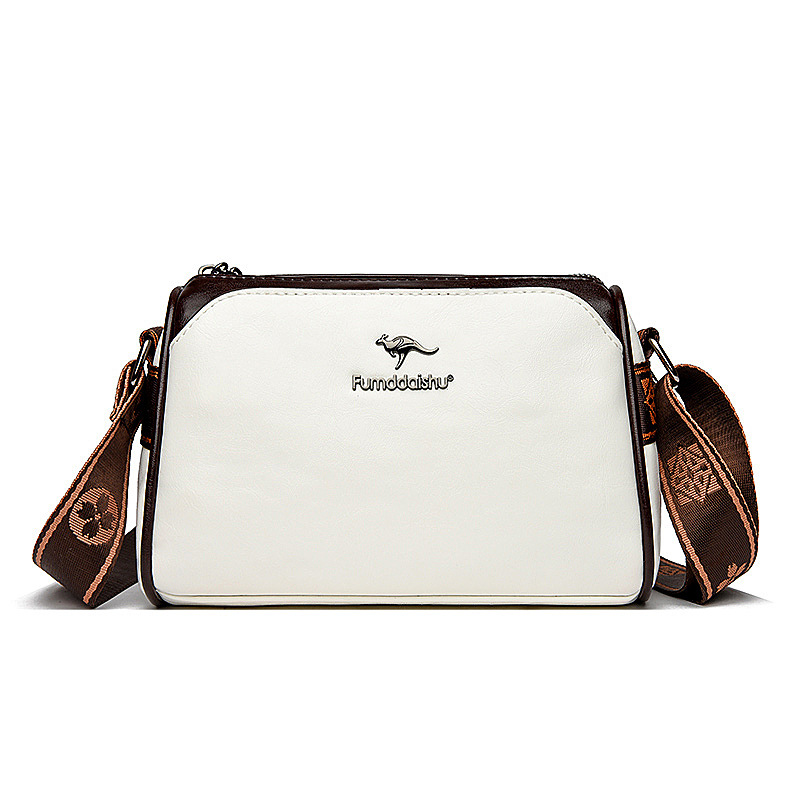 Umhängetasche für Damen ⎜ Retro-Schultertasche im Kissenstil mit breitem Trageriemen für Alltag und Freizeit
